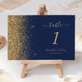 Moderne marinebruin Glitter Edge Wedding Kaart