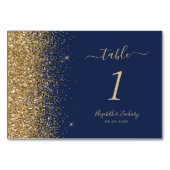 Moderne marinebruin Glitter Edge Wedding Kaart (Achterkant)