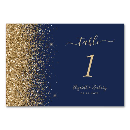 Moderne marinebruin Glitter Edge Wedding Kaart (Achterkant)