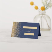 Moderne marinebruin Glitter Edge Wedding Plaatskaartje (Voorkant)