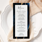 Moderne marinebruin goudbruinbruistoezegging menu