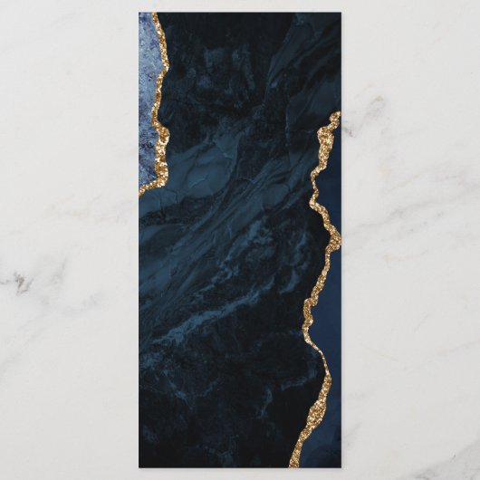 Moderne marinebruin goudbruinbruistoezegging menu (Achterkant)