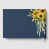Moderne marinebruinzonnebloem (goudbruin) gastenboek (Achterkant)