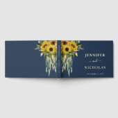 Moderne marinebruinzonnebloem (goudbruin) gastenboek (Volledig)