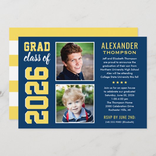 Moderne marinegeel 2 fotograaf kaart (Voorkant / Achterkant)