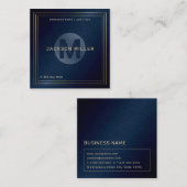 Moderne marinegoudmonogram - op maat - professione vierkante visitekaartje (Voorkant / Achterkant)