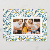 Moderne marinegoudWaterverf met kerstmis Feestdagenkaart (Voorkant / Achterkant)