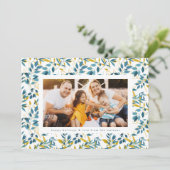 Moderne marinegoudWaterverf met kerstmis Feestdagenkaart (Staand voorkant)