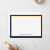 Moderne marinegrootte Kaart voor dubbelgrensnota Notitiekaartje (Voorkant / Achterkant in situ)