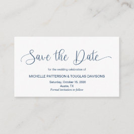 Moderne marinehandschrift met briefkaart, sparen d informatiekaartje