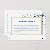 Moderne marinekaart voor gouden bruiloft informatiekaartje (Voorkant / Achterkant)