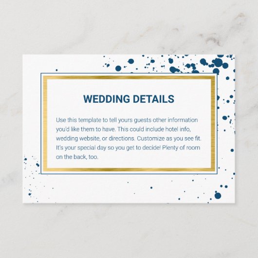 Moderne marinekaart voor gouden bruiloft informatiekaartje (Voorkant)