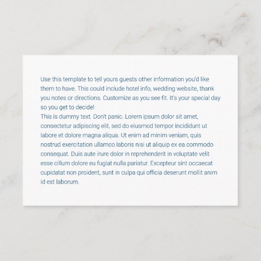 Moderne marinekaart voor gouden bruiloft informatiekaartje (Achterkant)