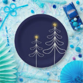 Moderne marinekerstboom Grafisch Papieren Bordje (Feest)