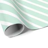 Moderne marinelamantgroen witte schuine strepen cadeaupapier (Rol Hoek)