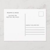 Moderne marinemacht Anchor Nautical Monogram Wedde Aankondigingskaart (Achterkant)