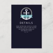 Moderne marinemacht Anchor Nautical Monogram Wedde Informatiekaartje (Voorkant)