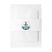Moderne marinemacht Anchor Nautical Monogram Weddi Uitnodigingen Wikkel (Voorkant Voorbeeld)