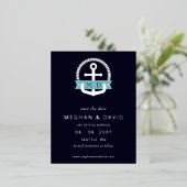 Moderne marinemonogram Anchor Nautical behalve de  Folie Uitnodiging Briefkaart (Staand Voorkant)