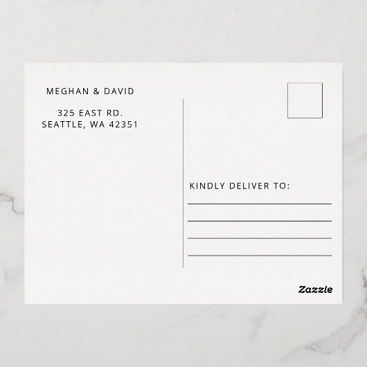 Moderne marinemonogram Anchor Nautical behalve de  Folie Uitnodiging Briefkaart (Achterkant)