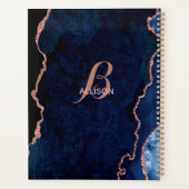 Moderne marinemonogram goudmage Roos Planner (Achterkant)