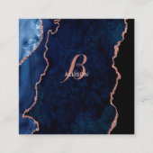 Moderne marinemonogram goudmage Roos Vierkante Visitekaartje (Voorkant)