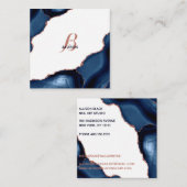 Moderne marinemonogram goudmage Roos Vierkante Visitekaartje (Voorkant / Achterkant)