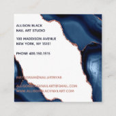 Moderne marinemonogram goudmage Roos Vierkante Visitekaartje (Achterkant)