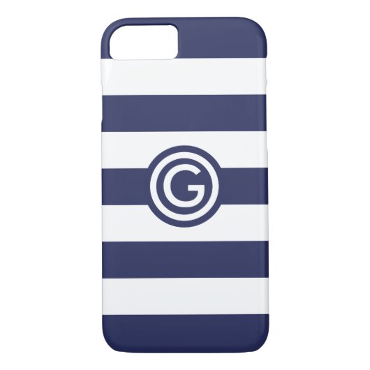 Moderne marinemonogram wisbare iPhone Case (Achterkant)
