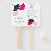 Moderne marineprogramma en roze bruinbruinsport handwaaier (Voorkant en achterkant)