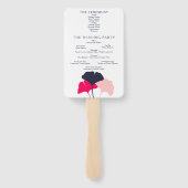 Moderne marineprogramma en roze bruinbruinsport handwaaier (Achterkant)