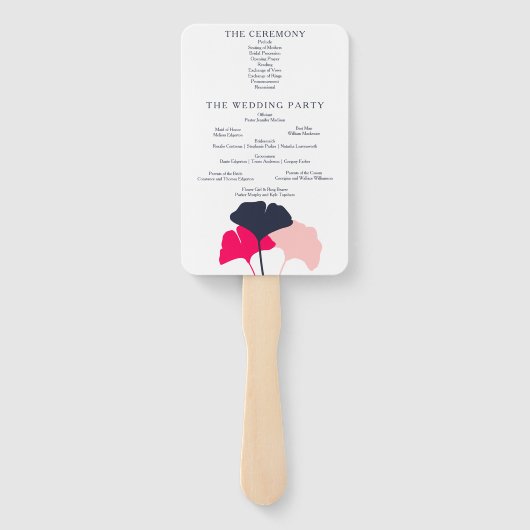 Moderne marineprogramma en roze bruinbruinsport handwaaier (Achterkant)