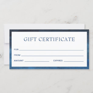 Moderne marinesblauwe business cadeaubon