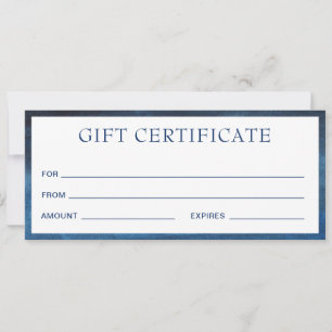 Moderne marinesblauwe business cadeaubon