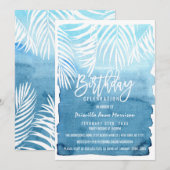 Moderne marinesblauwe gouden eenvoudige penseelstr kaart (Voorkant / Achterkant)