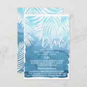 Moderne marinesblauwe goudpenseeldrukken huwelijks informatiekaartje (Voorkant / Achterkant)