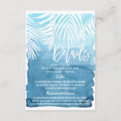 Moderne marinesblauwe goudpenseeldrukken huwelijks informatiekaartje (Voorkant)