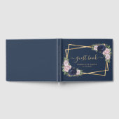 Moderne marinesblauwe goudweddenschap gastenboek (Volledig)