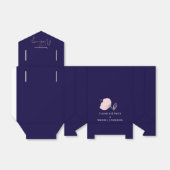 Moderne marinesblauwe roze roze goudweddenschappen bedankdoosjes (Uitgevouwen)