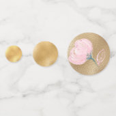 Moderne marinesblauwe roze roze goudweddenschappen confetti (Achterkanten)