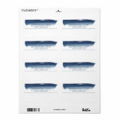 Moderne marinesblauwe Waterverf Business Shipping Etiket (Full Sheet)
