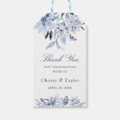 Moderne marinesblauwe Waterverf Cadeaulabel (Voorkant)