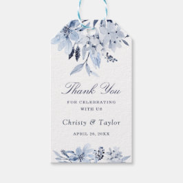 Moderne marinesblauwe Waterverf Cadeaulabel