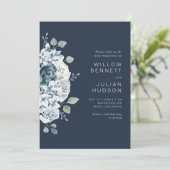 Moderne marinesblauwe Waterverf Kaart (Staand voorkant)