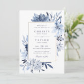 Moderne marinesblauwe Waterverf Kaart (Staand voorkant)