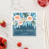 Moderne marinesblauwe Waterverf Servet (Insitu)