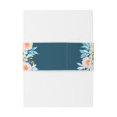 Moderne marinesblauwe Waterverf Uitnodigingen Wikkel (Achterkant Voorbeeld)