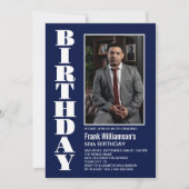 Moderne marineschandblauw-witte foto van elke leef kaart (Voorkant)