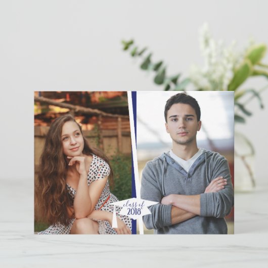 Moderne marinescheepvaart en wit Afstuderen Foto-u Kaart (Staand voorkant)