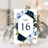 moderne marineschool en lichtblauwe bruiloft kaart